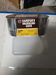 Very RARE;Set of 2 Camper's Drinking Cups Unbreakable Aluminum Cooking Camp USA - Picture 1 of 11