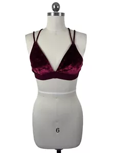 Pink Victoria's Secret Bra Bralette Top Medium Red Velvet Logo Wireless Strappy - Picture 1 of 9