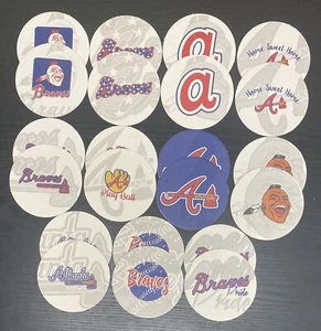 Menge 22 Atlanta Braves Baseball 4 '' Runde Karton Untersetzer Schöne Geschenkidee - Bild 1 von 1
