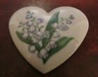 Vintage 1980s Avon May Birthflower Heart Shaped Ceramic Pin