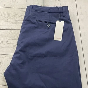 Zanella Noah Men's W36 x L36 Blue Stretch Flat Front Khaki Chino Pants NWT - Picture 1 of 11