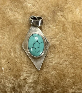 Spinnennetz Türkis - 925 Sterling Silber Anhänger Schmuck 0,31oz SS90 - Bild 1 von 3