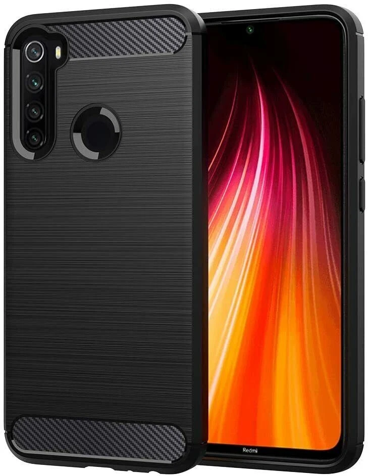 COVER CARBON LOOK per XIAOMI REDMI NOTE 8 / NOTE 8 2021 - CUSTODIA SILICONE NERO - Immagine 1 di 1
