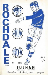 Football Programme ROCHDALE v FULHAM Sept 1970 - Picture 1 of 1