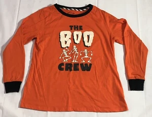 Halloween Family Pajamas Sweatshirt Kids 4-6 Small Skeleton The Boo Crew Orange - Picture 1 of 10