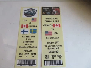 USA vs CANADA, 4-NATIONS, (REPRO) TICKETS, FEB 15 & 20, 2025, BOTH GAMES - Picture 1 of 12