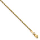 Real 10K Yellow Gold 1.75Mm Diamond-Cut Rope Chain Anklet; 9 Inch; Lobster Clasp