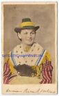 GERMAN PEASANT COSTUME DOUBLE SIDED COLORIZED CDV- c1870-RARE