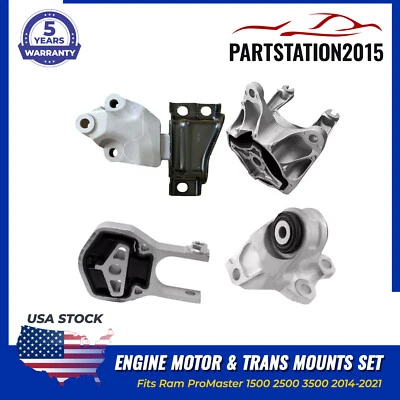 4Pcs Fits Ram ProMaster 1500 2500 3500 2014-21 Engine Mounts &Trans Mount Set - Image 1 of 4