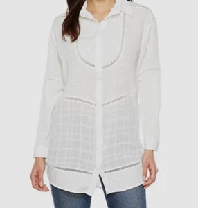 $115 Religion Women White Long-Sleeve Button-Down Casual Shirt Blouse Top Size S - Picture 1 of 1