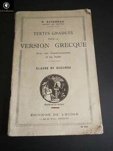 Livre Ancien ♦ Textes gradués pour la version grecque CLASSE DE SECOND ♦ 1956 - Imagen 1 de 4