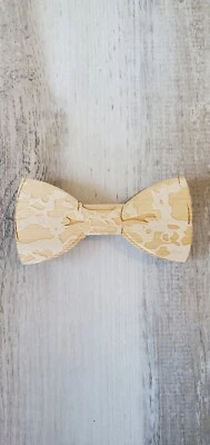 Natural Wooden Leopard Magnetic Bow Tie Ring Bearer Wedding  - Image 1 of 3