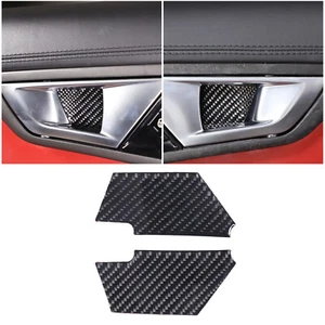 For Jaguar F-TYPE 2013-2022 Inner Door Bowl Decorative Sticker Carbon Fiber 2PCS - Picture 1 of 12