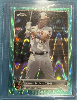 2022 Topps Chrome Trey Mancini Aqua Sonic RayWave Refractor #72 /199 Orioles - Image 1 of 3