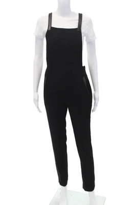 Mono de mujer Rag & Bone de cuero en contraste tiro alto pierna ajustada negro talla 0 Foto 1 de 4