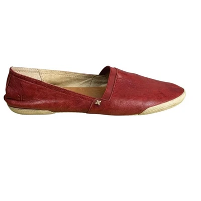 Frye Melanie Red Leather Flats Slip-On Comfort Shoes 10M - Image 1 of 4