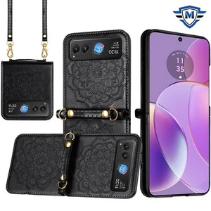 Funda de lujo con diseño en relieve de cuero vegano para Motorola Razr 2025/2024 - Imagen 1 de 12