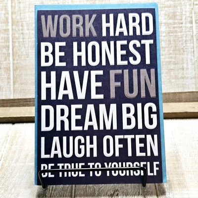 Recycled Paper Greetings Graduation Card Blue Gray Embossed Newsprint - Image 1 of 4