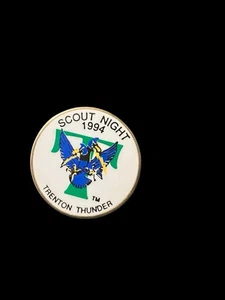 Vintage Pin Back Trenton Thunder 1994 Scout Night Union Made USA - Picture 1 of 2
