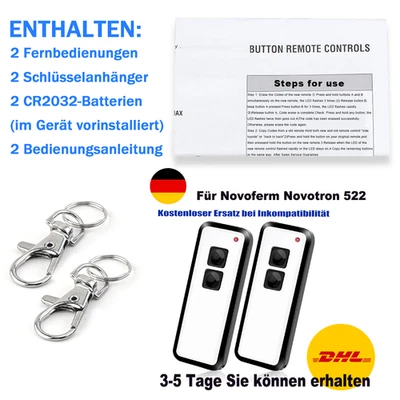 2 Stück Handsender für Novoferm Novotron 522 524 MCHS43-2 Garagentor 433Mhz - Bild 1 von 4