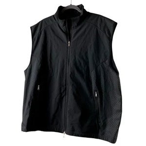 Greg Norman XXL Herren Weste schwarz Rautenmuster Full Zip mit Taschen - Bild 1 von 11