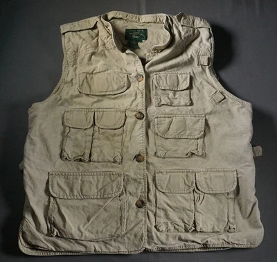 Chaleco Orvis De Colección Para Hombres XL Pesca con Mosca Beige Caza Utilidad Safari Gorpcore Foto 1 de 4
