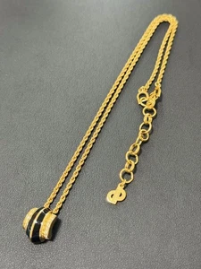 Christian Dior Necklace Gold Black Vintage Authentic - Picture 1 of 7