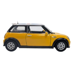 Kinsmart Mini Cooper S Diecast Model Car Yellow British Flag Roof 1:28 Scale - Picture 1 of 11