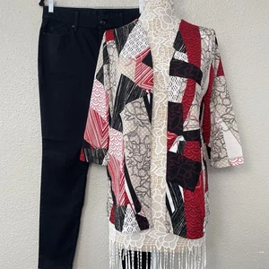 Chicos Easywear Artsy Jacke schwarz Jeggings neutral 2-teilig Outfit Set Wochenende 1 M 8 - Bild 1 von 18