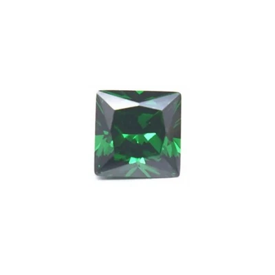 Emerald Princess Cut Gemstone Square Faceted Medium Green Emerald Gem - Image 1 of 4