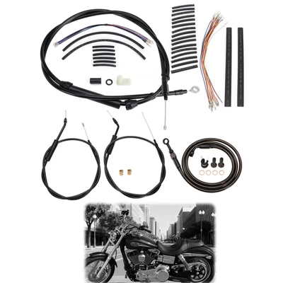 Low Rider Brake Line for Dyna Super Glide Wide Glide 1996-2006 no ABS 16" Bar - Image 1 of 4