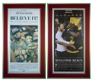 2016 Cleveland Cavaliers NBA Finals Champs Framed Original Newspaper MVP Lebron! - Picture 1 of 11