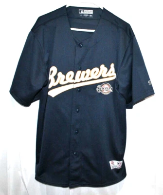 Milwaukee Brewers MLB True Fan Blank Jersey Mens Size Large Sew On Letters. - Image 1 of 4