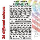 10mm Self Adhesive Vinyl Letters / Numbers - Eurostyle Font - Various Colours