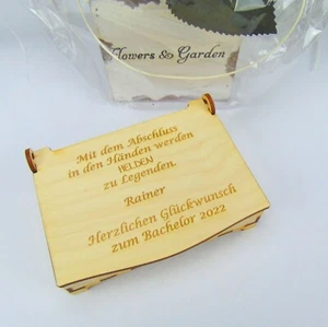 Bachelor 2023 Abschluss Geschenk Schatulle Kiste Geschenkidee Holz Box - Bild 1 von 4