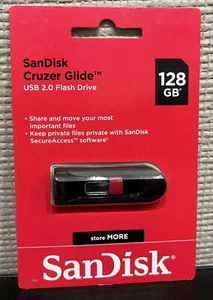 SanDisk Cruzer Glide 128 GB USB 2.0 Flash Drive - NIP - Picture 1 of 2