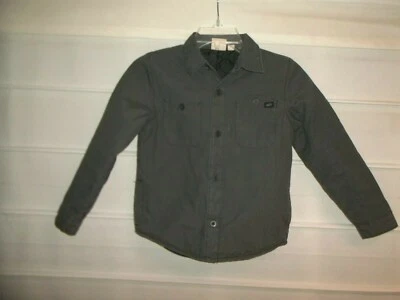 Chaqueta Vans Heritage Gris Acolchada Botón Cosido Codo Parche Niños Grande EC Foto 1 de 4