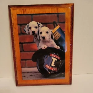 Helmet Boot Dalmatians Fire Boat Print Decoupage Wooden Plaque Wall Decor SFFD - Picture 1 of 6