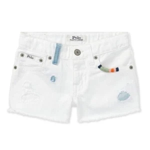 Polo Ralph Lauren WHITE Girl's Denim Cut-Off Shorts, Size L(12-14) NWOT - Picture 1 of 6