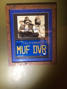 Cheech & Chong Framed Autograph Signed 4x Photo License Plate Display JSA COA !!