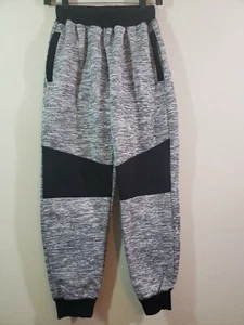 Old Skool Sweat Pants Boys Size L Gray Black Warm Comfortable - Picture 1 of 3