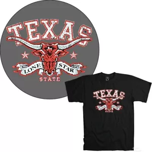 Camiseta Texas Longhorn Skull Country Western Cowboy Tauro EE. UU. *3120 negra - Imagen 1 de 3