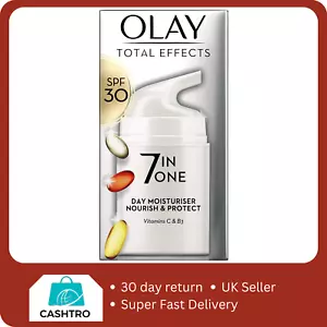 Olay Total Effects 7in1 SPF30 Day Moisturiser Nourish & Protect 50ml(Damage Box) - Picture 1 of 3