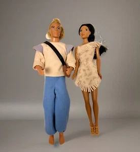 Set Of Disney Pocahontas Doll & Captain John Smith Doll Mattel 1995 Vintage Set - Picture 1 of 15