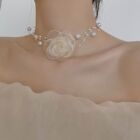 Adjustable Rose Choker Necklace Neck Accessories Collarbone Chain  Women