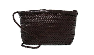 Bolso de Hombro Dragon Diffusion MINSU 8938 Cuero Marrón Oscuro Malla Ancho 9.4 pulgadas Japón - Imagen 1 de 6