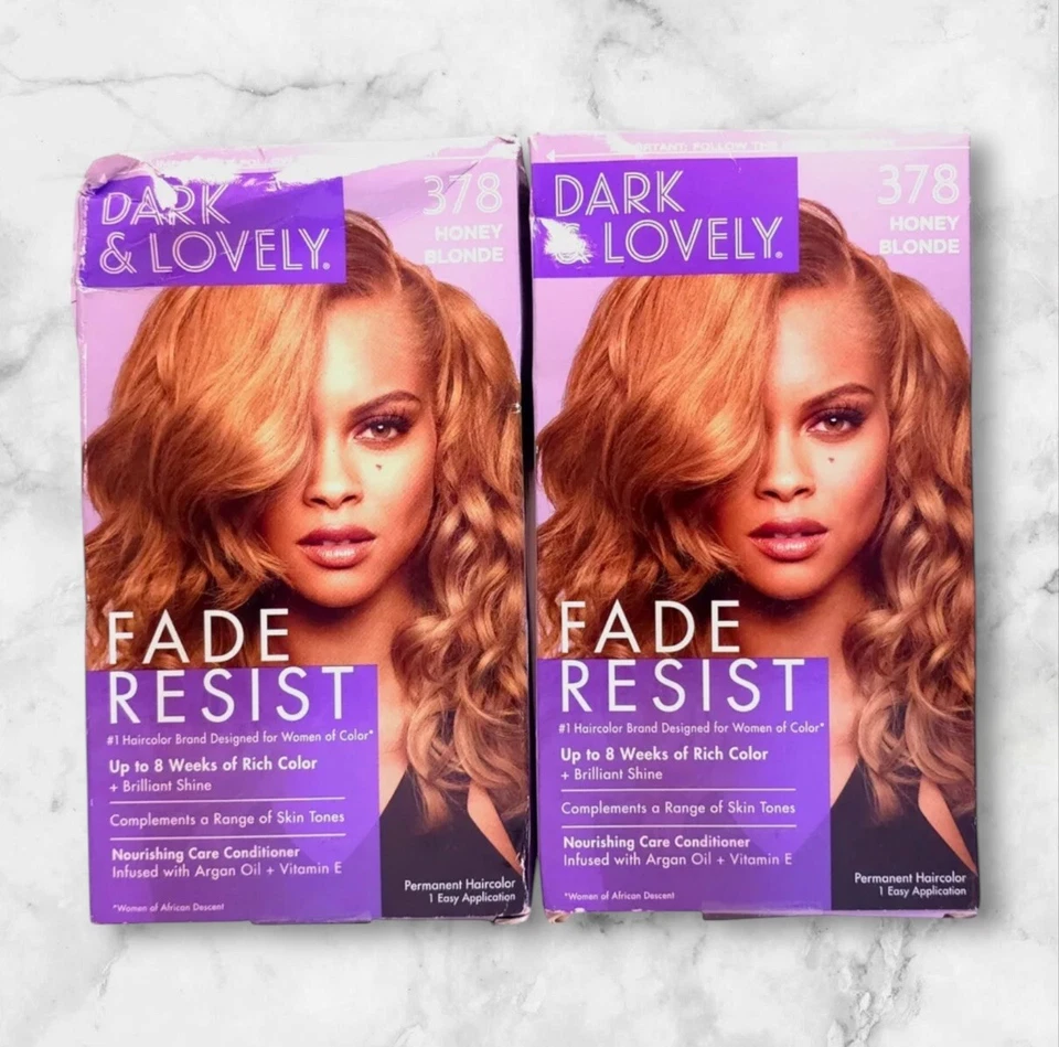 2-Dark & Lovely Fade Resist No Ammonia 永久染发剂 #378 HONEY BLONDE — 第 1/1 张图片