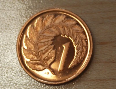1985 New Zealand 1 Cent Fern Leaf Proof  - Image 1 of 2