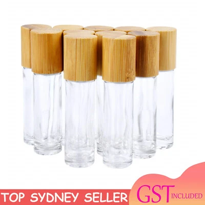 50PCS 10ml Glass Roll on Bottles Roller ball Plastic Wood lids Essential Oils AU - image 1 of 4