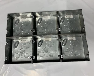 2 Gang Electrical Wall Box 1/2 & 3/4" 72151 KO LOT of 6 Steel City - Picture 1 of 3